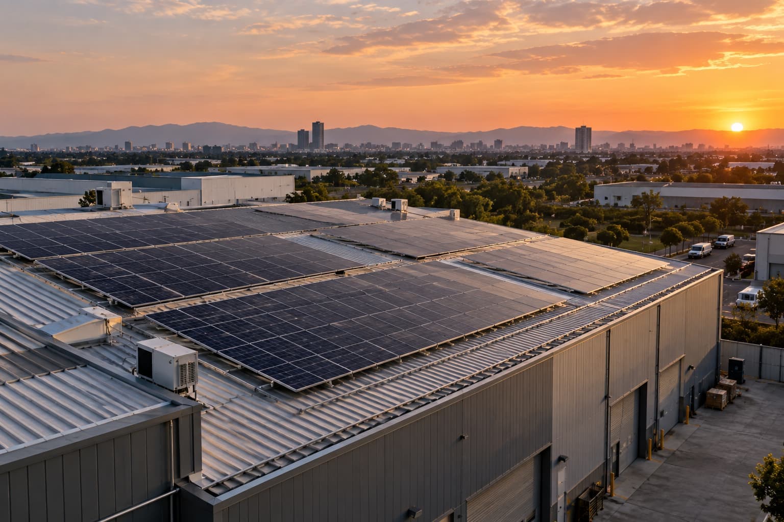 Golden-Hour Industrial Rooftop Solar Installation in Bangladesh
